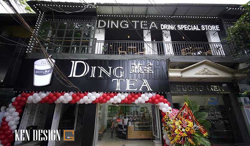 thi công quán trà sữa dingtea